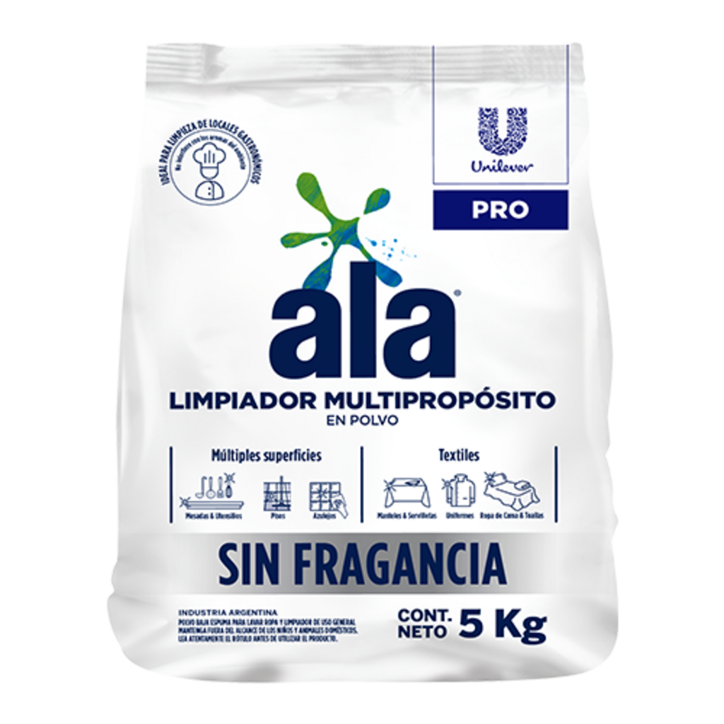 ALA LIMPIADOR MULTIPROPOSITO EN POLVO S/FRAGANCIA BOLSA 5KG