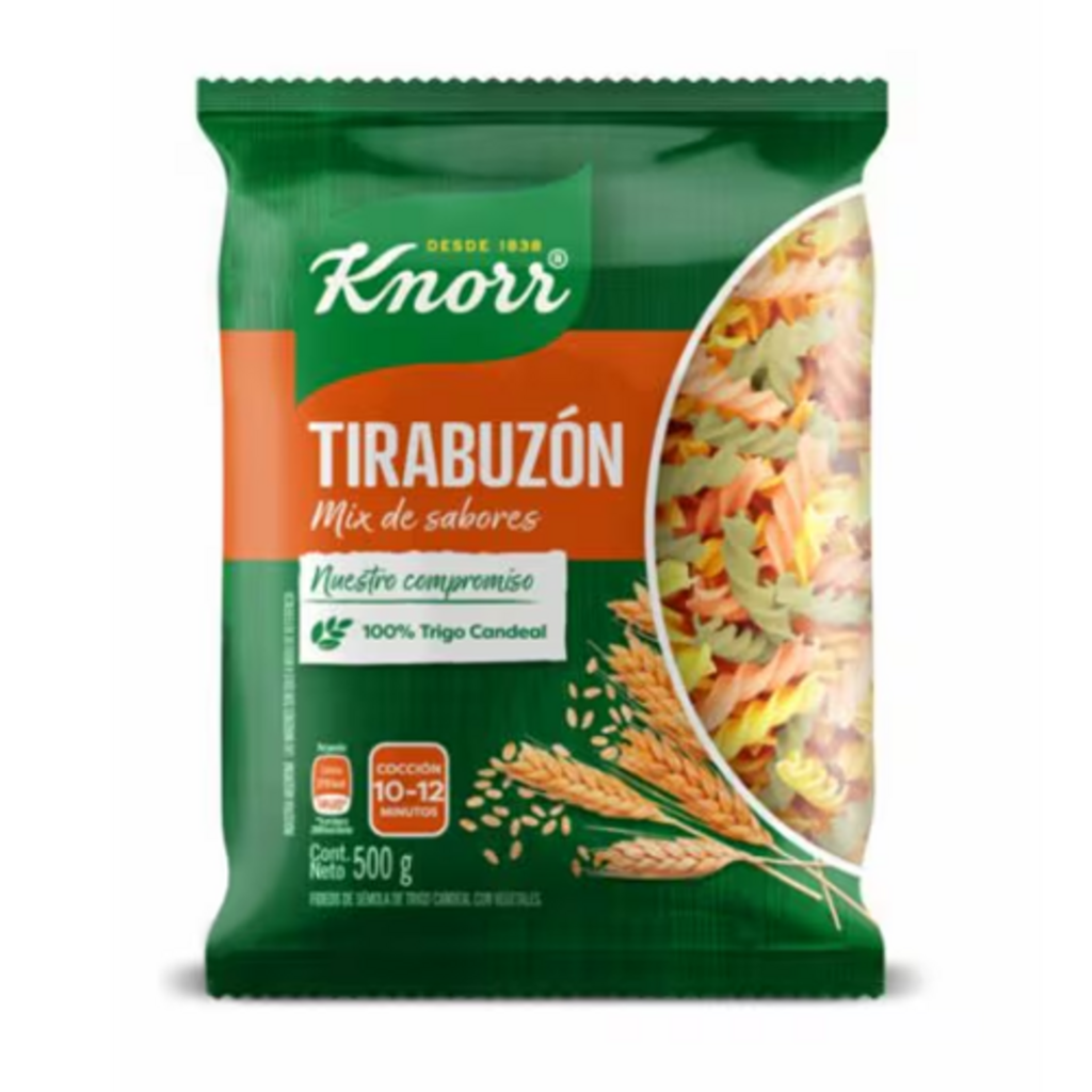FIDEOS TIRABUZON MIX DE SABORES KNORR X 500GR