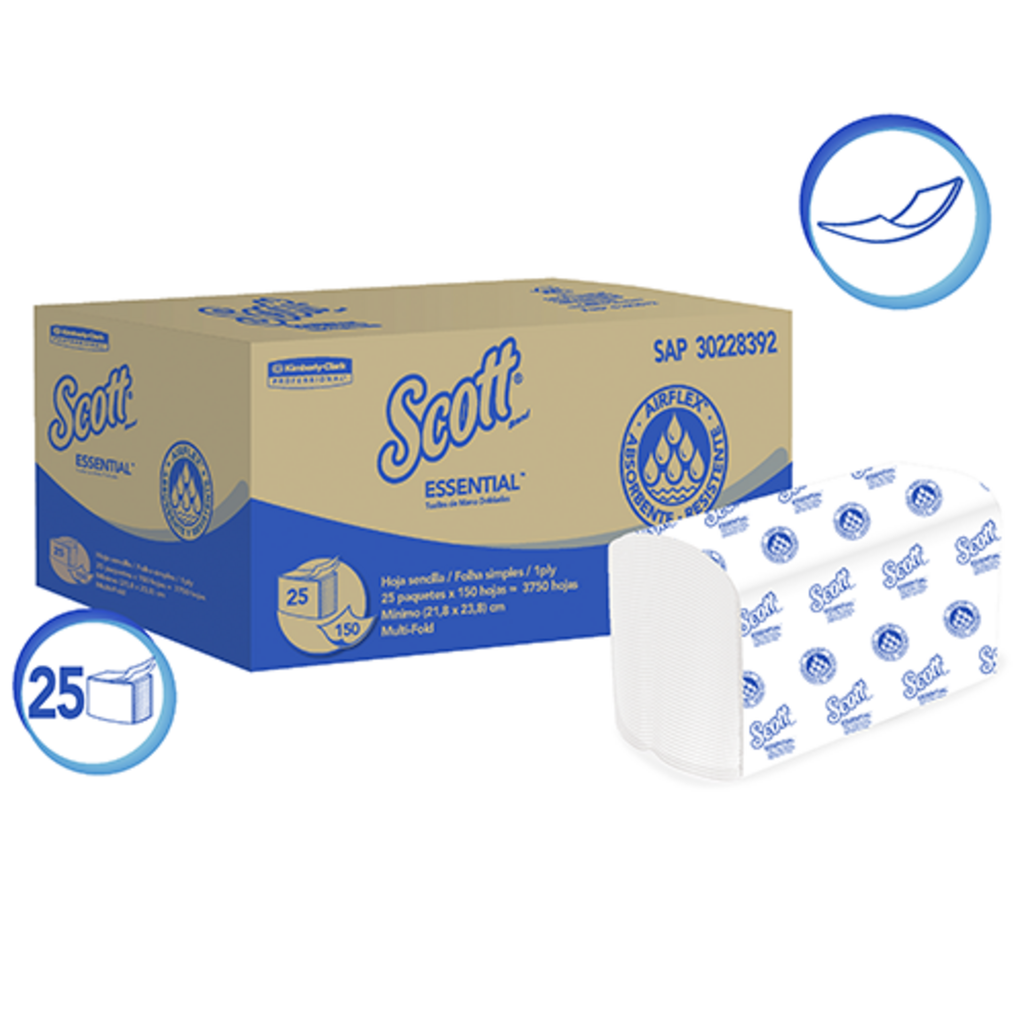 TOALLA SCOTT ESSENTIAL INTERCALADA 150 (UN) 30228392