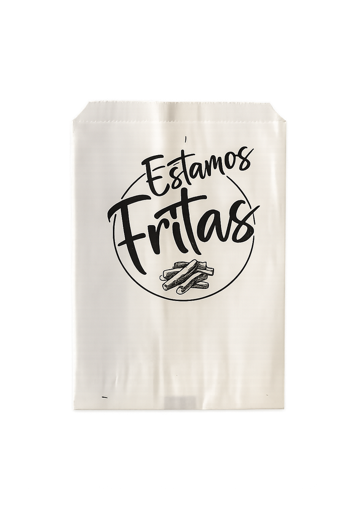 BLSA DE PAPEL ANTIGRASA S/FUELLE C/DISEÑO "ESTAMOS FRITAS" 11x14cm. (BA02)
