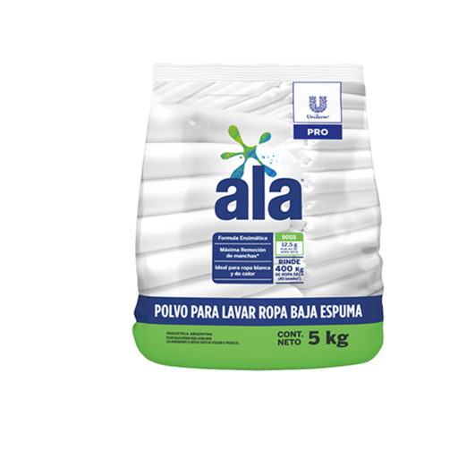 [11782] ALA EN POLVO BAJA ESPUMA P/LAVAR ROPA Bolsa x 5KG