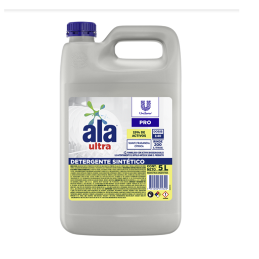 [11596] ALA ULTRA DETERGENTE(limon) BIDON x 5(LT)