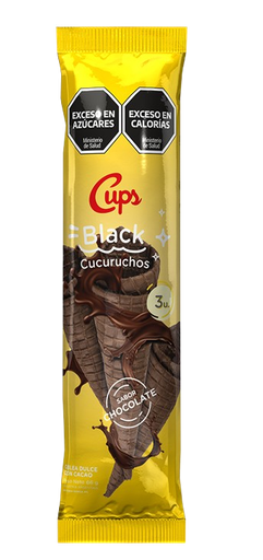 [2569] BARQUILLO CUPS BLACK SABOR CHOCOLATE 20X3