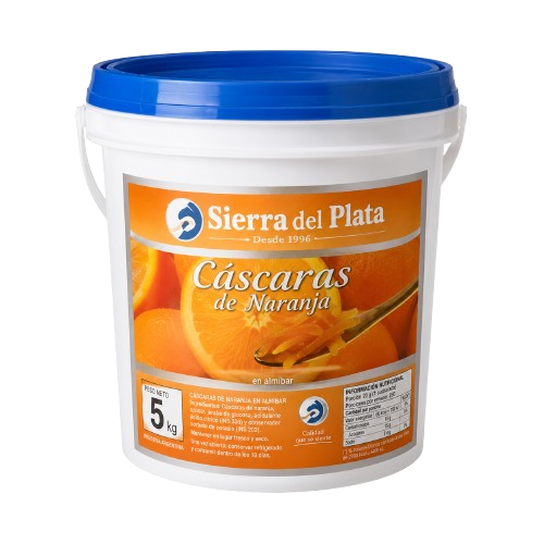 [801] CASCARITAS DE NARANJA EN ALMIBAR BALDE 5Kg
