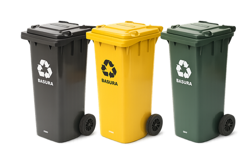 CONTENEDOR PLASTICO C/RUEDAS 240L.