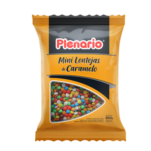 [1022] MINI LENTEJA CONFITES CARAMELO BOLSA 800GR