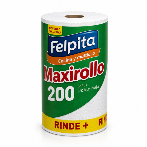 [12009] ROLLO COCINA BLANCO MAXIROLLO BOBINA x 200 PAÑOS FELPITA