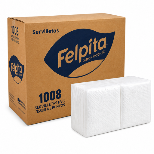 [11767] SERVILLETA DE PAPEL BLANCA (32X30CM) FELPITA