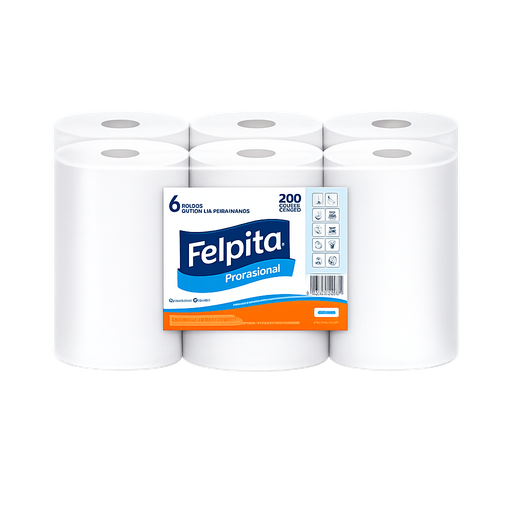 [11855] TOALLA MANOS BLANCA ROLLO x 200Mts FELPITA