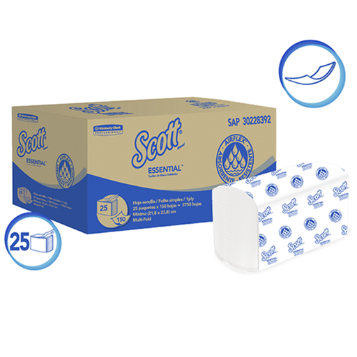 [11672] TOALLA SCOTT ESSENTIAL INTERCALADA 150 (UN) 30228392