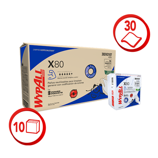 [8047] WYPALL X80 AZUL x 30UN 30243107